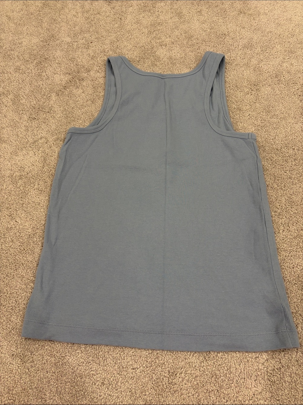LOFT Slate Blue Ribbed Henley Tank - Picture 2 of 4